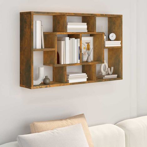 vidaXL Mensola a Muro Rovere Fumo 85x16x52,5 cm in Legno