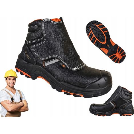 Schweißer-Arbeitsschuhe Herren Leder-Ankle-Boots mit Zehenschutzkappe S3 HRO SRC WG