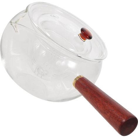 Verre Teekessel avec manche en bois résistant à la chaleur pour Herdplatte (1/5)