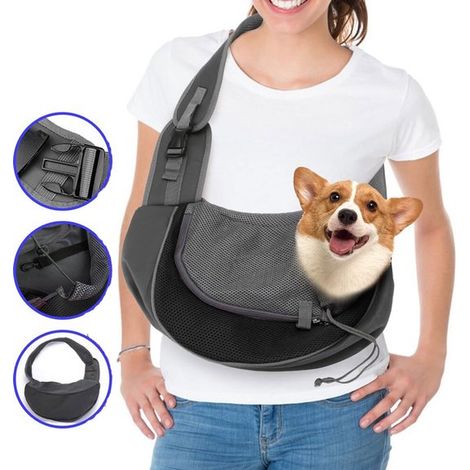 Borsa per il trasporto di animali domestici, borsa per il trasporto di cani, zaino per gatti, borsa per animali, zaino per animali, borsa per cani, borsa da viaggio per animali, 33 x 23 cm, regolabile (1/5)