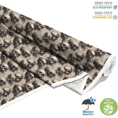 OUTDOOR DEKOSTOFFE OXFORD - Motiv der Schädel I DX4558