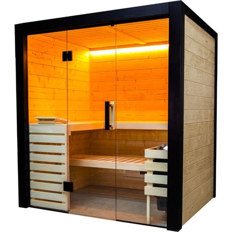 Harvia Family Medium Saunakabine Massivholzsauna aus Fichte 196x159x204 cm