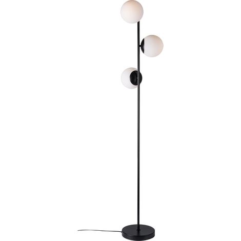 Lampadaire Lilly 3 lumières noires avec sphère blanche - 48613003 (1/5)