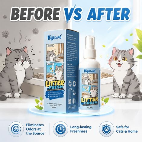 Katzenstreu-Deodorant, Reinigungsprodukt für Katzenstreu, das Urinflecken und Schmutz entfernt, desodoriert und einen angenehmen Duft hinterlässt – Katzenstreu-Reiniger -- BIEMMEDUE (1/4)