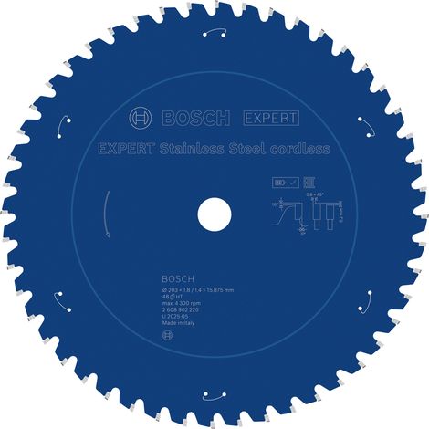 Bosch Stainless Steel Circular Saw Blade 203 x 1.8/1.4 x 15.875mm T48 2608902220 (1/5)