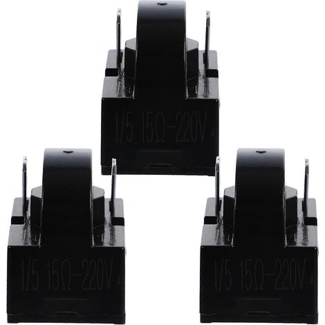 Lot de 3 relais de remplacement pour démarreur de réfrigérateur et protection contre les surcharges du compresseur-2.9X2.8cm-Black 1 (1/2)