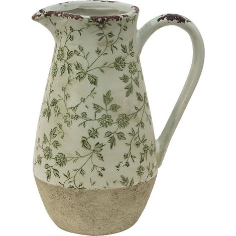 Objet de Décoration en Céramique Verte Vase Design pour Intérieur 20 x 14 x 25 cm - PANGIVO (1/4)