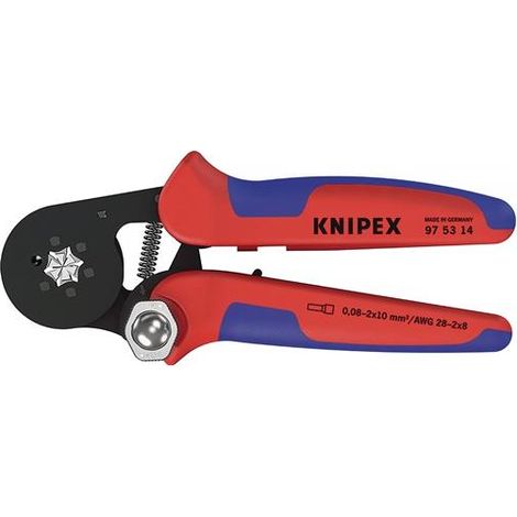 KNIPEX 97 53 14 Pinza per terminali a bussola, con regolazione automatica per crimpaggio laterale con manici multicomponente brunita 180 mm