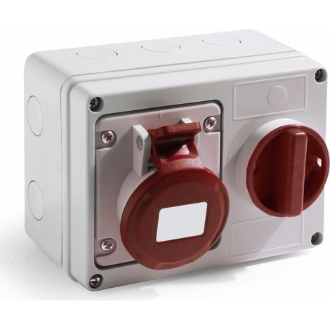 Connecteur industriel RS PRO, 3P+E, 32A, 400 V, Montage mural ( Prix pour 1 )