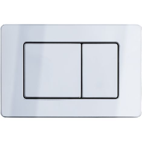 Balneo Plaque de commande WC en acier inoxydable AXO chromée - plaque encastrée pour bâti-support - double touche 2 fonctions (1/4)