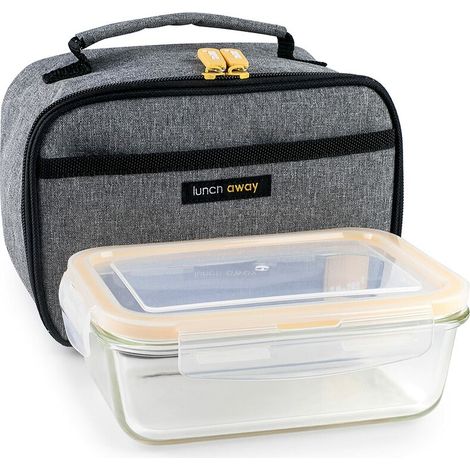 Portamerenda con Accessori Ibili 753401g Grigio Poliestere Vetro Borosilicato 21 x 13 x 14 cm (1/3)