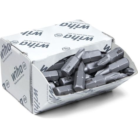 Wiha Set di inserti Standard 25 mm Phillips (PH1), 50 pz., 1/4" C6,3, in confezione grande (08047)