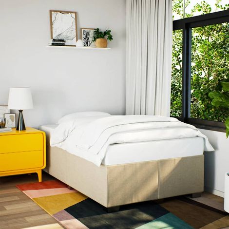 Estructura de cama sin colchón tela crema 120x190 cm vidaXL (1/5)
