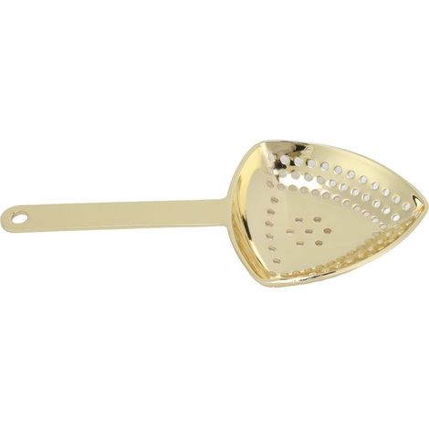 Unzerbrechliches dreieckiges Cocktailsieb, rostfrei, feine Filtration, dekorativ und professionell, vergoldet, für Bar und Zuhause. (1/5)