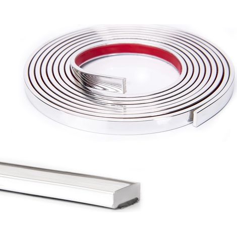 Moulure en vinyle flexible de 3 m pour bords de carrelage mural, dosseret de cuisine, cadre de miroir en acier inoxydable (1/5)