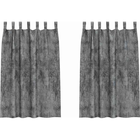 Rideaux en velours 2 pcs Gris 175 x 140 cm Velours (1/5)