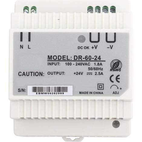 DR-60-24 Alimentation à découpage CA/CC à sortie unique 24 V sur rail DIN 60 W (1/5)