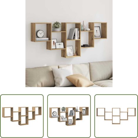Holzwerkstoff - Wandregal Artisan-Eiche 159x18x66 cm Holzwerkstoff (1/5)