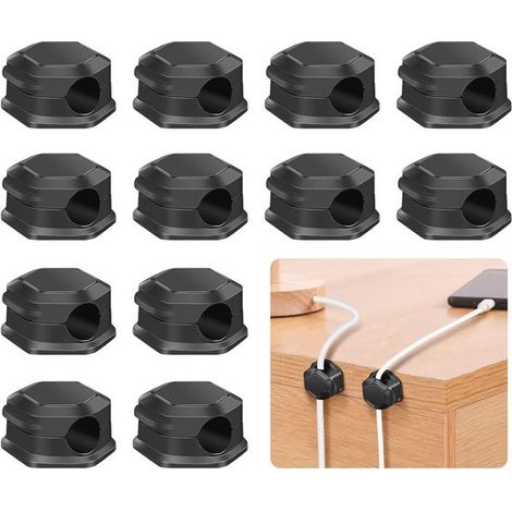 12 selbstklebende Kabelhalter – magnetische Kabelclips für Wand und Schreibtisch (1/4)