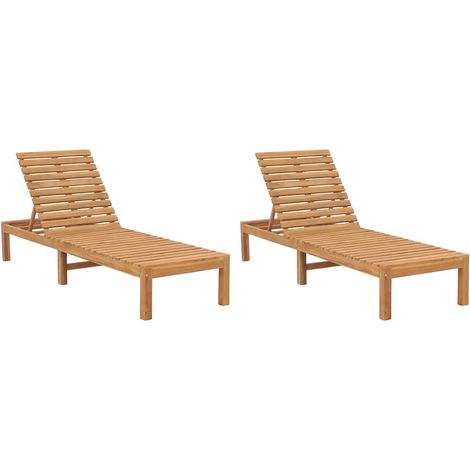 vidaXL Tumbonas 2 unidades madera maciza de teca (1/5)