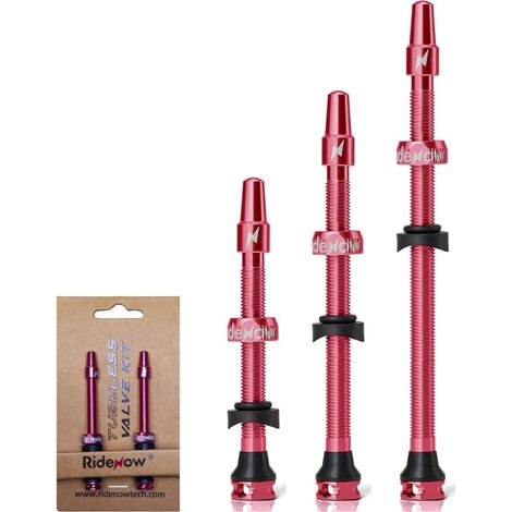 Set of 2 Tubeless Valves - 45/65/85 mm Presta Aluminium 7075 with Removable Shell Black (1/5)
