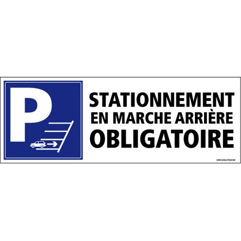 Panneau PARKING – Stationnement en marche arrière obligatoire – Signalisation sécurité – 350 x 125 mm – PVC 1,5 mm (1/4)