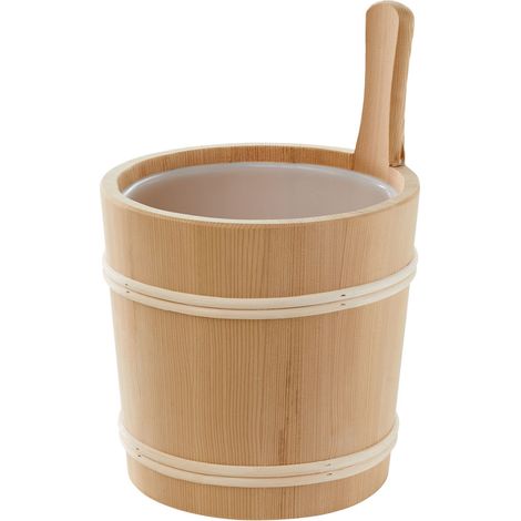 Infraworld Aufgusseimer Thermofichte mit Holzring 5 Liter Kunststoffeinsatz S2306 (1/5)