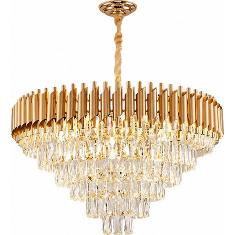 Plafonnier LED en métal transparent Ø98 cm – LUSSOCRAFT, éclairage look élégant pour chambre, salon et couloir (1/5)