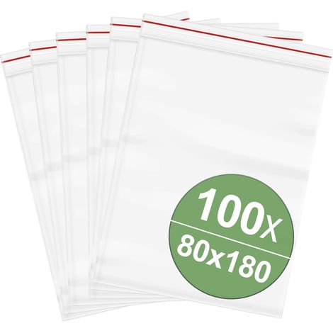 Sachet à fermeture pression sans bande d'inscription (l x H) 80 mm x 180 mm transparent Polyéthylène