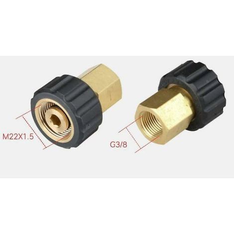 Buse Raccord Adaptateur Accessoires nettoyeurs Haute Pression - M22 G3 / 8M (1/4)