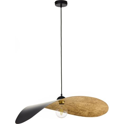 Suspension organique ondulée noire et dorée LEAF Sigma Lighting 1xE27 15W (1/5)