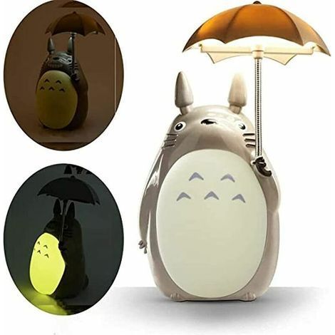 Totoro LED-Nachtlicht für Kinder, USB-aufladbare Leselampe, Cartoon, niedliches Tier, Zimmerdekoration für Jungen und Mädchen (1/5)