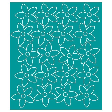 Flores decorativas para ventanas y paredes, 20 unidades, color turquesa brillante.