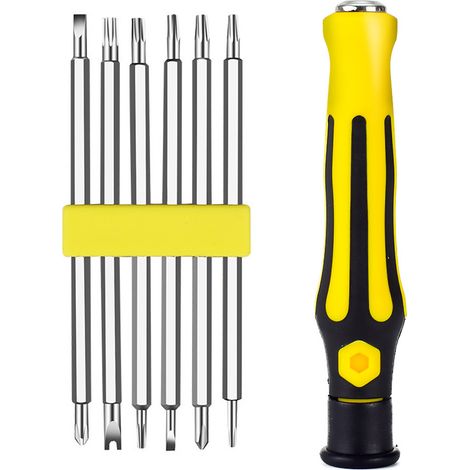 CCYKXA Schraubendreher mit ergonomischem Griff – Robustes 6-in-1-Werkzeug aus Kohlenstoffstahl, isolierter Haushalts-Elektroschraubendreher mit magnetischer Spitze, Elektriker-Reparatur-Multitool
