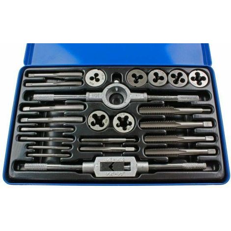 US PRO TAP AND DIE SET 23PC AF SAE IMPERIAL WHITWORTH BOLTS ENGINEERS KIT 2640 (1/2)