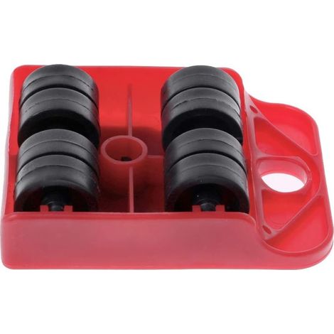 Kit de déménagement de meubles à une roue rouge, patin de transport robuste (1/5)