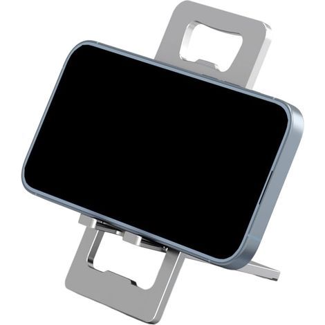 Stück Handyhalterung, verstellbarer, faltbarer Smartphone-Ständer aus Aluminium, Reise- und Bürozubehör, kompatibel mit iPhone 16, 15, 14, 13 Pro Max, Samsung S24, S23 Ultra, A53, Kindle – Grau (1/5)