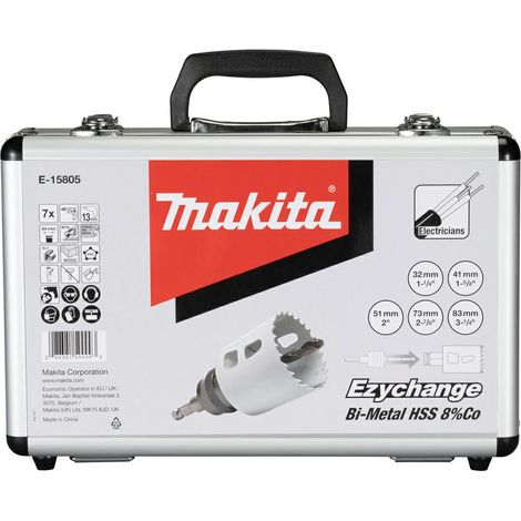 MAKITA ZESTAW OTWORNIC BIM EZYCHANGE  5szt. (ELEKTRYK) 32,41,51,73,83mm+1WP+1 ADAPTER....