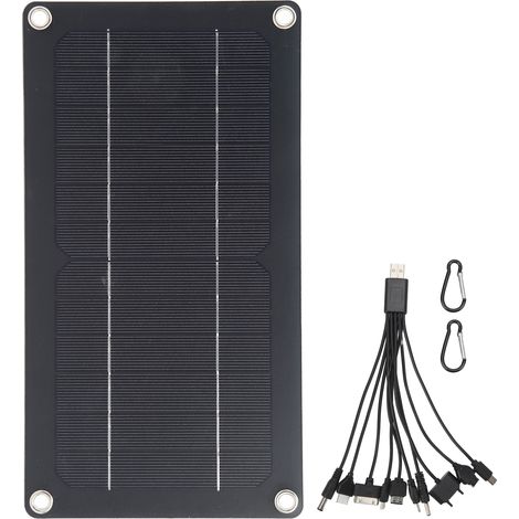 Panneau Solaire Portable 20W Ortviai Monocristallin Noir USB Haut Rendement pour Camping Randonnée Voyage Autonome (1/5)