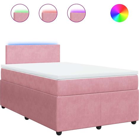Maison Exclusive - Giroletto a Molle con Materasso Rosa 120x200 cm in Velluto (1/5)