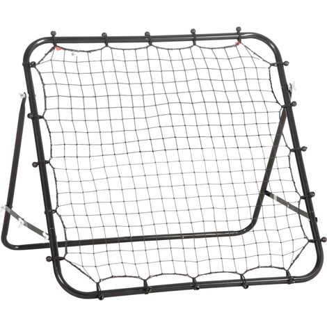 Mur de rebond pour football, 84 x 84 cm, angle réglable en continu, but de football pour l'entraînement au tir, aux passes et au contrôle du ballon chez les jeunes, noir (1/5)