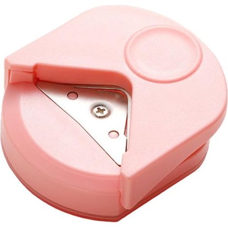 Perforatrice angolare per carta, arrotondata, per la creazione di biglietti, con contenitore per i rifiuti integrato, raggio di 4 mm, rosa (1/5)