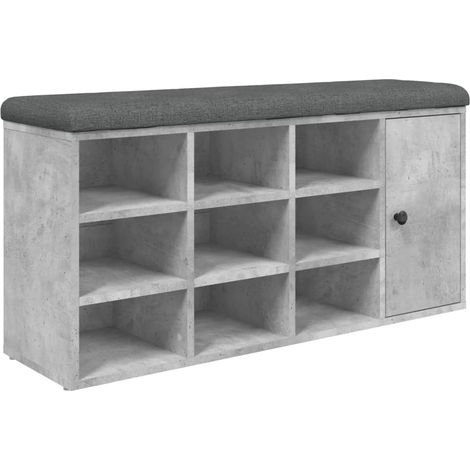 Maison Exclusive - Panca Porta Scarpe Grigio Cemento 102x32x50cm Legno Multistrato