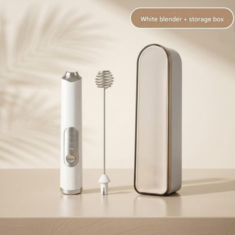 Mélangeur électrique rechargeable avec boîte de rangement, mélangeur à lait en poudre, mousseur à lait portatif (1/5)