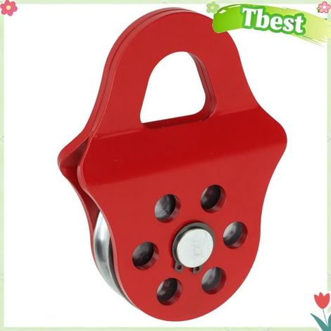 Bloc d'arrachage de treuil 4T, poulie de treuil robuste avec réglage graissable pour camions, tracteurs, VTT, UTV, rouge vif (1/4)