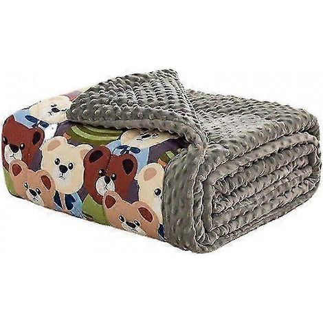 Couverture lestée pour enfants, 100 % coton, avec billes, réversible, 99 x 150 cm (1/4)