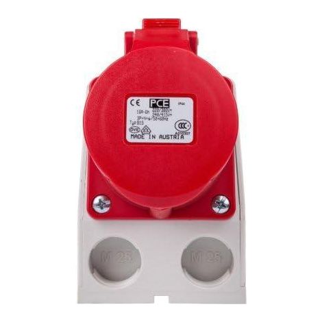 Pce 5907711106418 Rote Kombi-Steckdose mit mechanischem Schalter