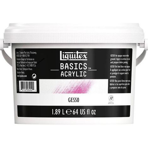 Gesso - Blanc - Apprêt - Acrylique, aquarelle, huile - Liquitex - Pot 1,89L
