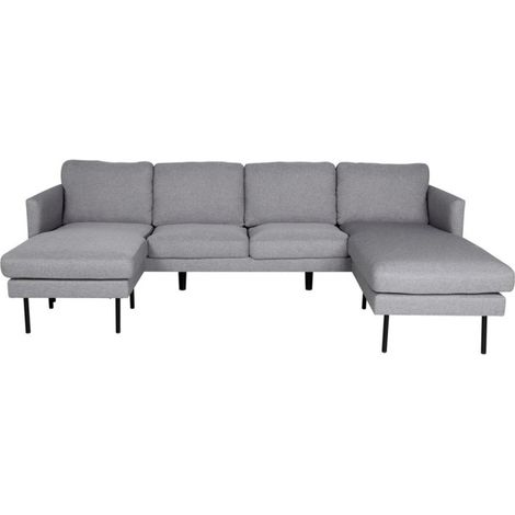 Canapé d'Angle en Tissu "Zoom" 260cm Gris (1/5)