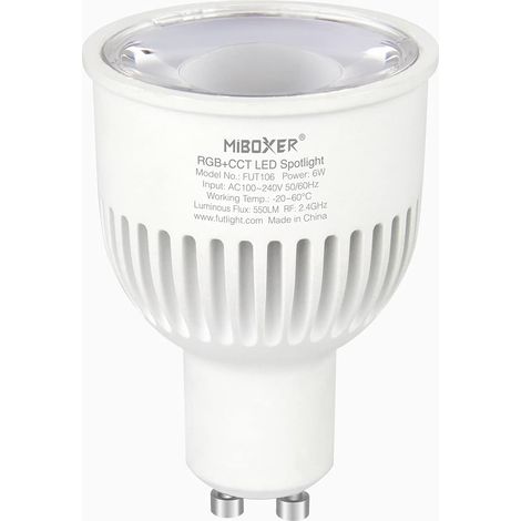 Spot LED GU10 4W RGB+CCT - 1 Unité - Blanc Moderne - Couleur et Température Ajustables - Salon Chambre Bureau - Compatible WiFi (1/5)